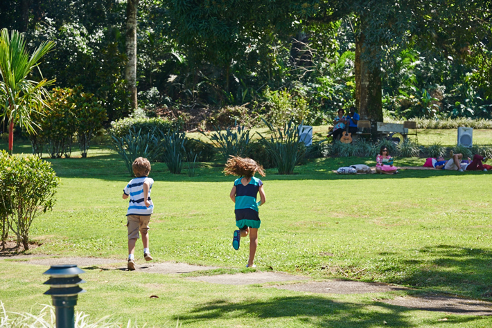 Crianças fazem atividades nos jardins do Lajedo 3 no Brunch Cultural Lajedo