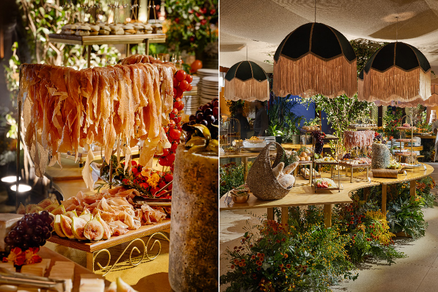 Ilhas gastronômicas como intervenções artísticas, casamento ao ar livre no Lajedo, para 350 convidados